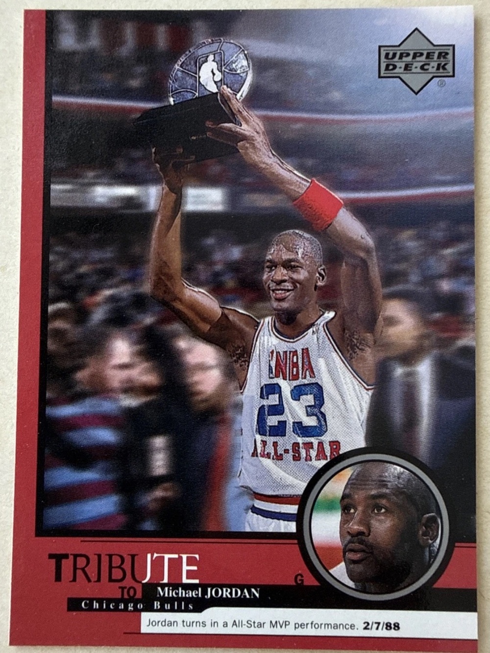Michael Jordan 1999 Upper Deck Tribute Chicago Bulls NBA Basketball Card